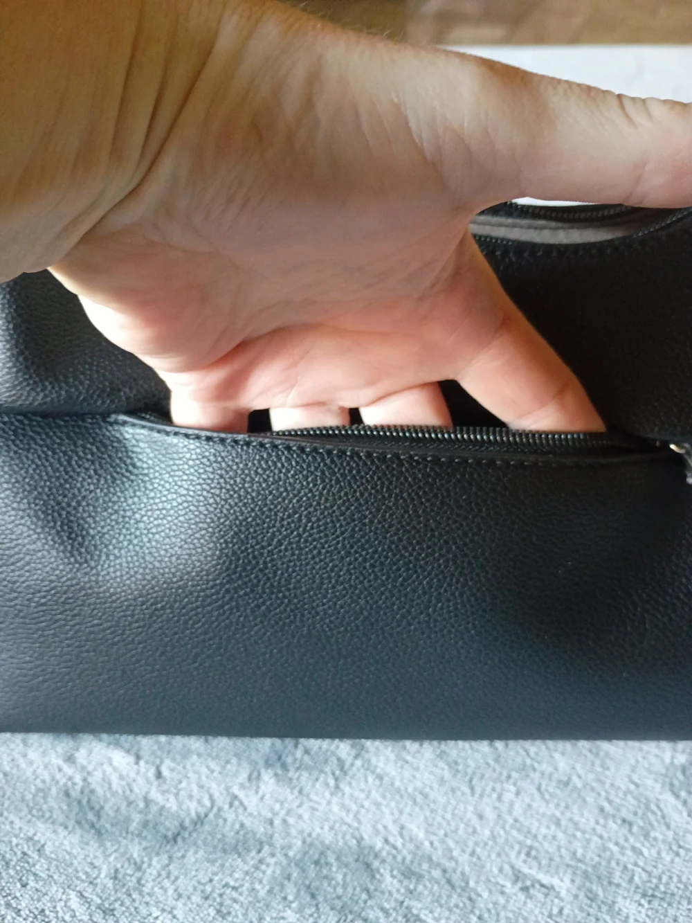 Black Vegan Leather Hobo Shoulder Bag Crossbody Purse NWT